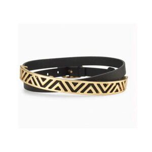 Stella & Dot Ally double wrap leather bracelet